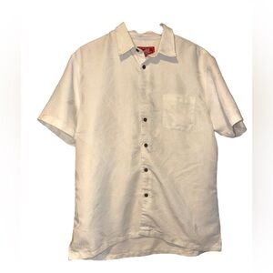 Woody’s Retro Lounge Men's white Short Sleeve Button Down Shirt Xl